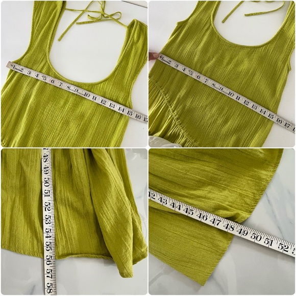 Free People Free-est Traveler Midi Square Neck Dress in Lime green Fits M - Picture 13 of 16